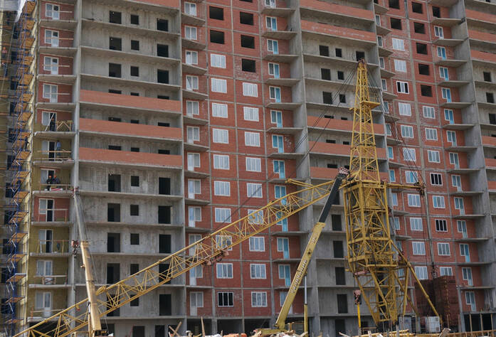 Строительство жилого комплекса «Ленинский парк» участок 6 секции 8-9 (май 2013)