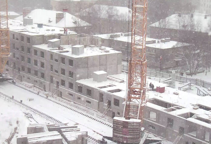 Строительство ЖК «Павловский» (январь 2013)