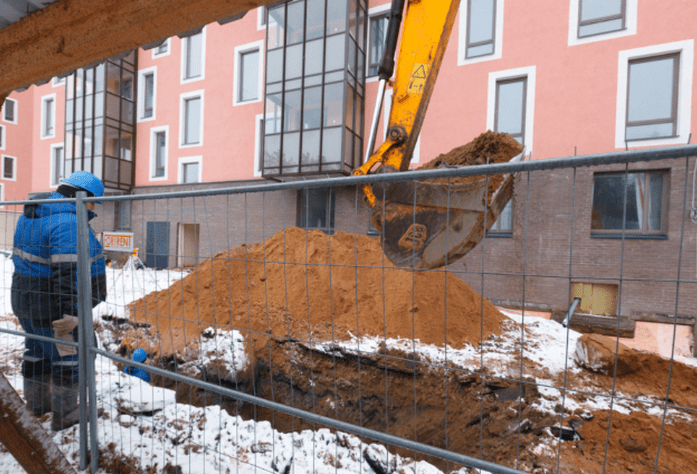 Строительство паркинга в ЖК «Сандэй» (январь 2015)