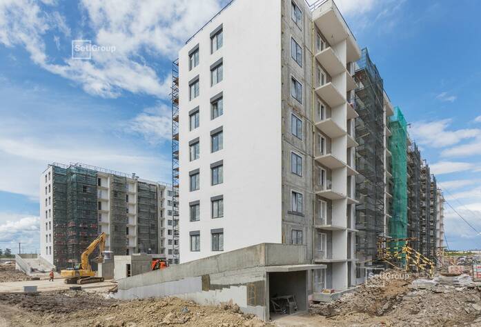 Завершены работы по монтажу железобетонных конструкций 3-8 этажей.